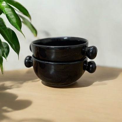 Mini Serving Bowls Black Set of 2