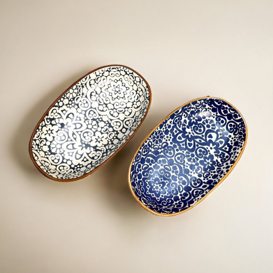 Blue Orchid Snack Platter Set of 2