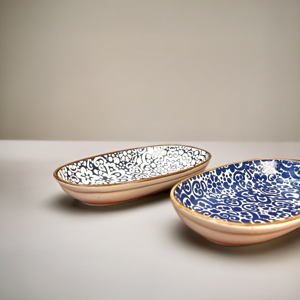 Blue Orchid Snack Platter Set of 2