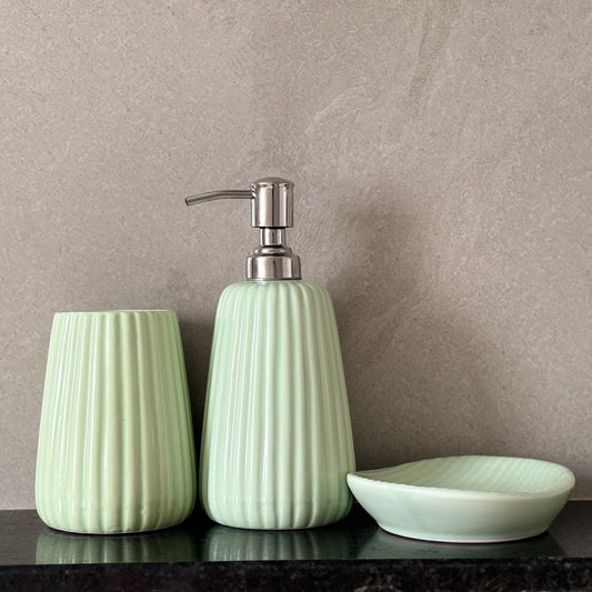Minty Aura Ceramic Bathroom Set