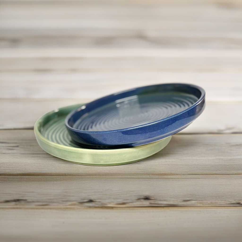 Artisanal Plates Set of 2 Blue & Green