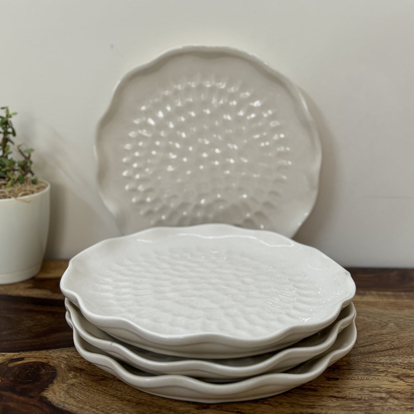 Snowflake Plate White Set of 4