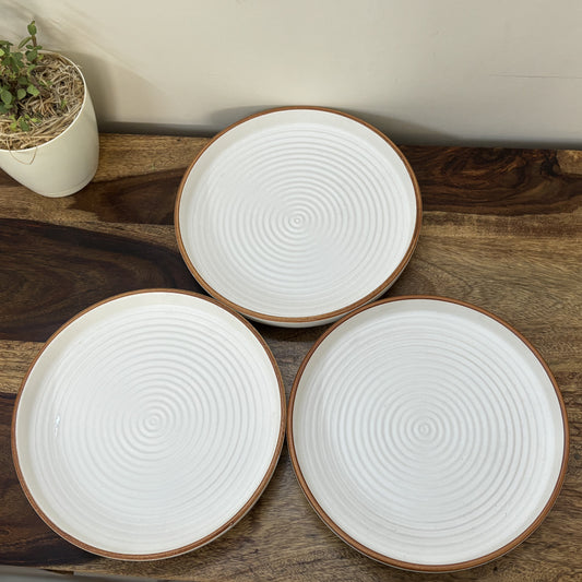 White Artisanal Plates Set of 3