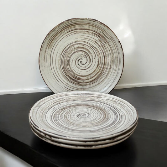 Ivory Swirls Set of 4 Plates