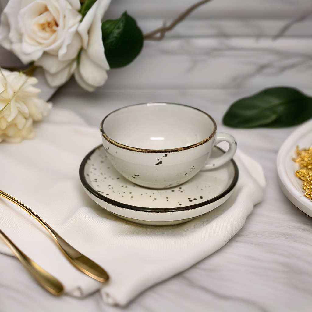 Dalmatian Coffee Cup With Saucer