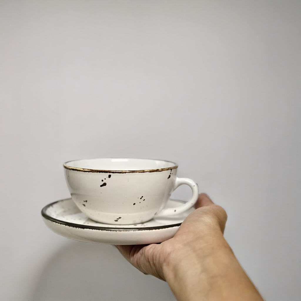 Dalmatian Coffee Cup With Saucer