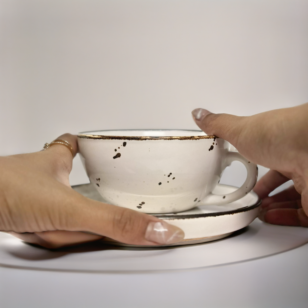 Dalmatian Coffee Cup With Saucer