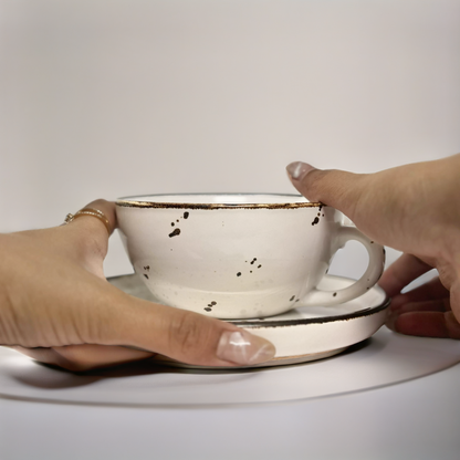 Dalmatian Coffee Cup With Saucer
