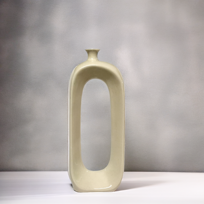 Ivory Loop White Donut Vase