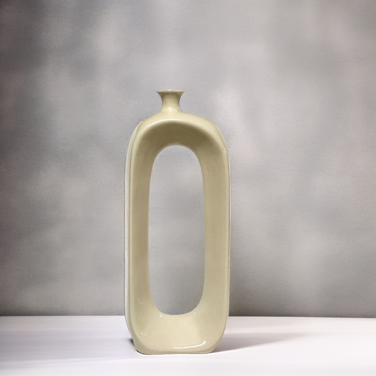 Ivory Loop White Donut Vase