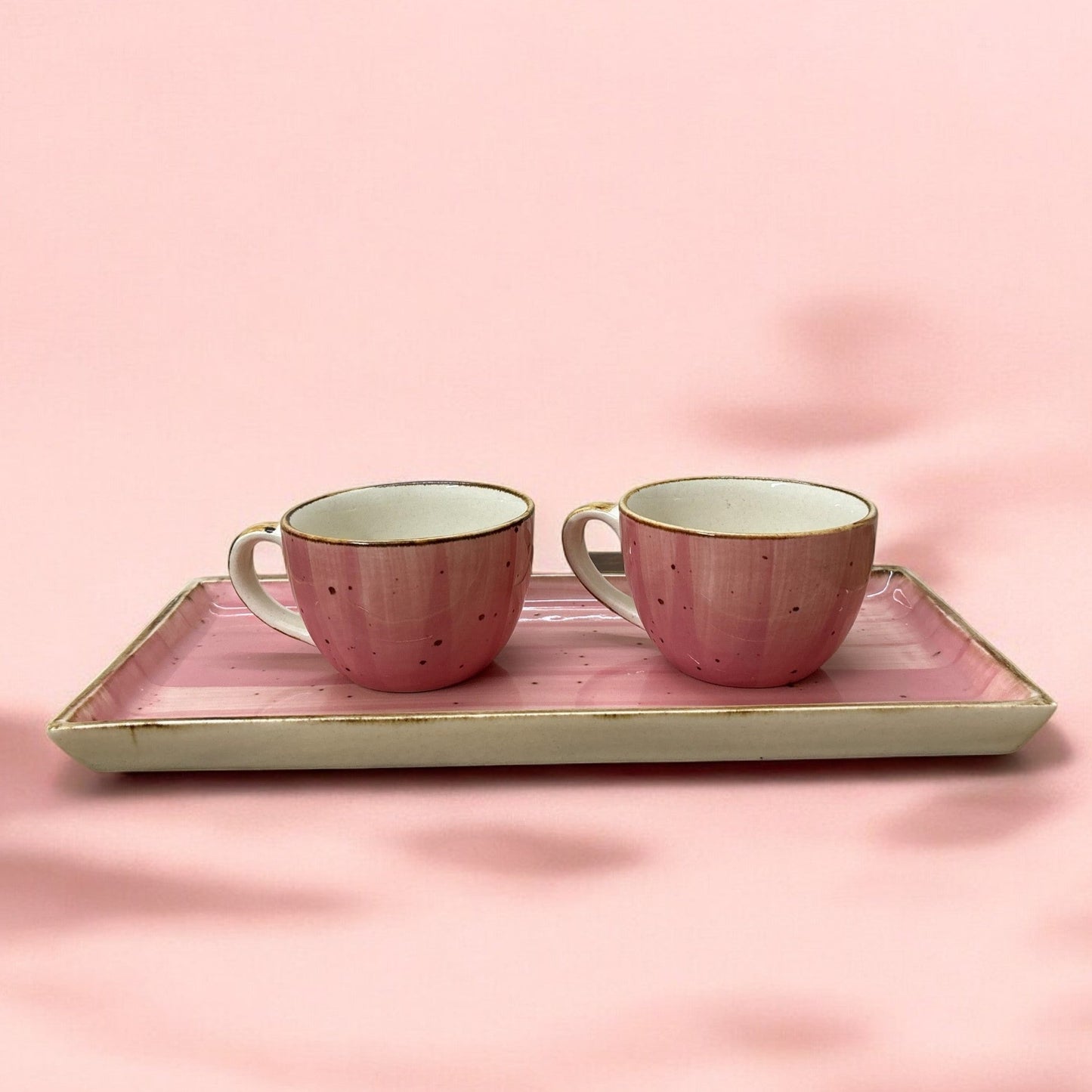 Rosy Glow Platter & Cup Set