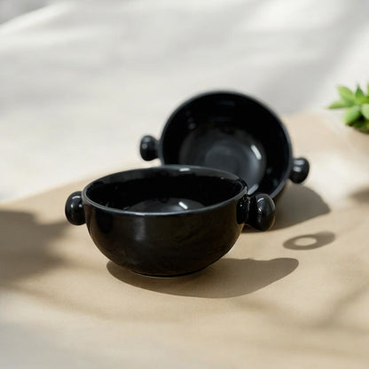 Mini Serving Bowls Black Set of 2