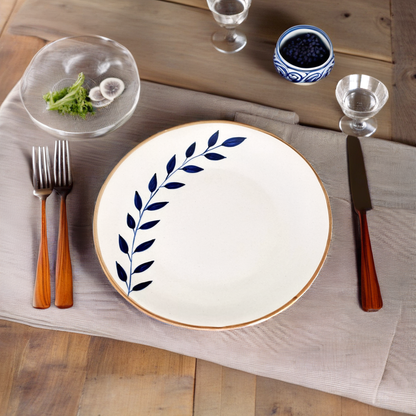 Indigo Leaf Mirage Plate
