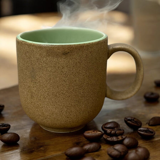 Brown and Green Coffee Mug