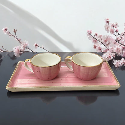 Rosy Glow Platter & Cup Set